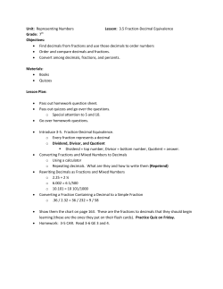 Unit: Representing Numbers Lesson: 3.5 Fraction