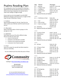 Psalms Reading Plan