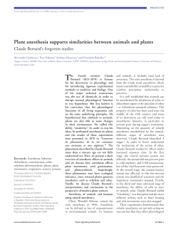 Plant anesthesia supports similarities between animals and