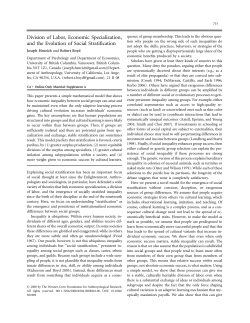 Division of Labor, Economic Specialization, and the