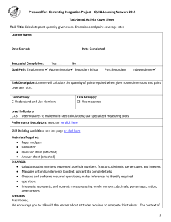 Prepared for: Cementing Integration Project &ndash; QUILL Learning