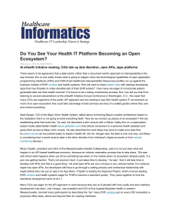Do You See Your Health IT Platform Becoming an Open Ecosystem?