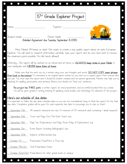 5TH Grade Explorer Project