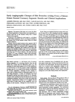 Early angiographic changes of side branches arising from a