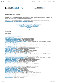 Tool/Resource Finder