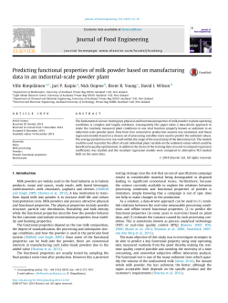 Predicting functional properties of milk powder based on