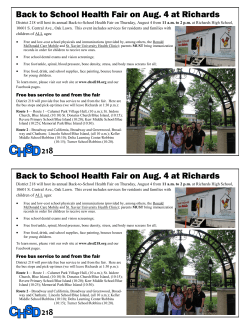 Back to School Health Fair on Aug. 4 at Richards Back to School