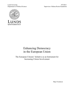 Enhancing Democracy in the European Union