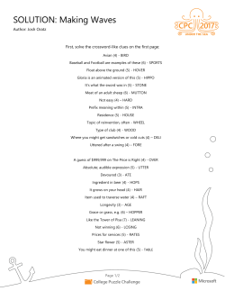 SOLUTION: Making Waves - College Puzzle Challenge