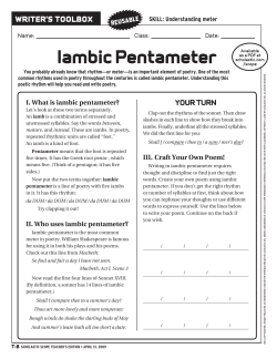 Iambic Pentameter