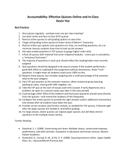 Accountability: Effective Quizzes Online and In