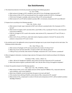 Gas Stoichiometry