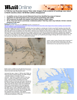 Is THIS the lost Roanoke Colony? - Elizabeth City State University