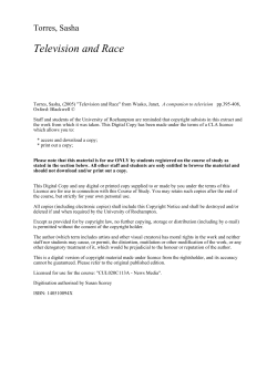 Television and Race - University of Roehampton