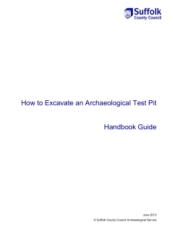 How to Excavate an Archaeological Test Pit Handbook Guide