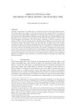 serious offences and the right to trial within a reasonable time