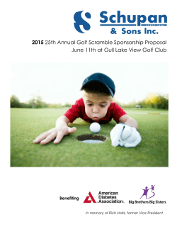 2015 25th Annual Golf Scramble Sponsorship Proposal June 11th at