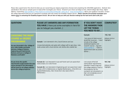 Checklist for DARE CAO course choices