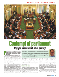 Contempt of parliament - why you should watch what you say