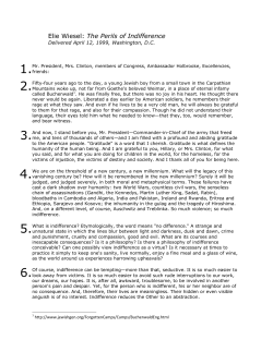 Elie Wiesel: The Perils of Indifference