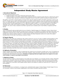 Independent Study Master Agreement