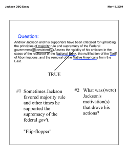 Jackson DBQ Essay