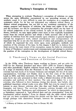 Thackeray`s Conception of Criticism