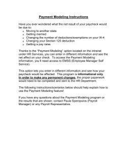 Payment Modeling Instructions