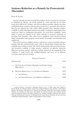 Sentence Reduction as a Remedy for Prosecutorial Misconduct