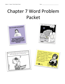 Chapter 7 Word Problem Packet