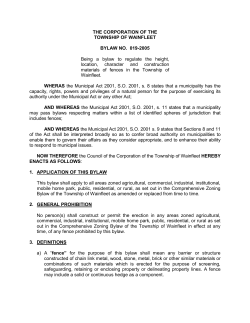 Fence Bylaw - Township of Wainfleet