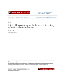 Intelligible accounting for the future: a critical study of worth and (dis