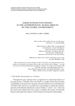 earth system functioning in the anthropocene: human impacts on the