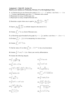 Assignment 2 - Math 105 - Section 211 Hand in your solutions on
