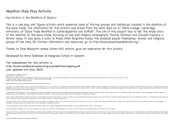 Abolition Role Play Activity - Collaborative Learning Project