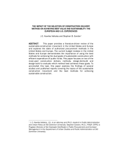 the impact of the selection of construction delivery method