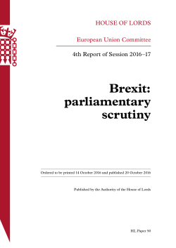 Brexit: parliamentary scrutiny