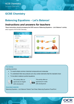 Balancing equations teacher instructions
