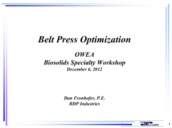 Belt Press Optimization