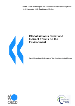 Globalisation`s Direct and Indirect Effects on the Environment