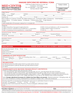 Immune Deficiencies - Med Center Specialty Pharmacy