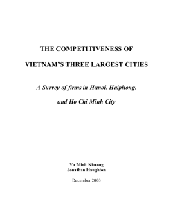 the competitiveness of vietnam`s three largest cities