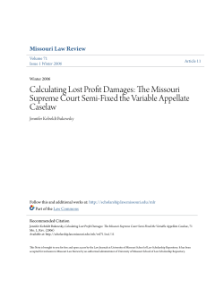 Calculating Lost Profit Damages - University of Missouri School of