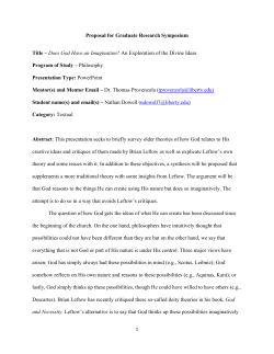 Does God Have an Imagination? - Digital Commons @ Liberty