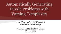 Automatically Generating Puzzle Problems with Varying Complexity