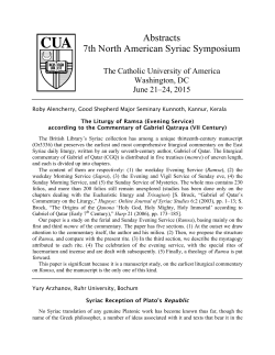 Abstracts - Department of Semitic and Egyptian Languages and