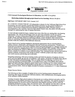 Motivating students through project-based