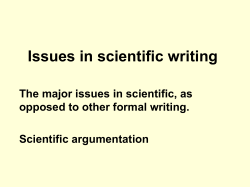 Issues in scientific writing