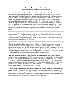 Deferred Compensation Form - Faculty Affairs