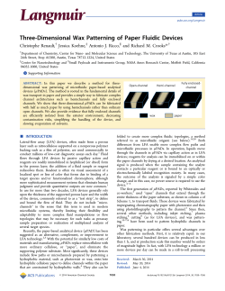 Three-Dimensional Wax Patterning of Paper Fluidic Devices